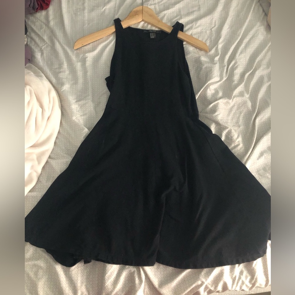 Forever 21 black neck line mini dress